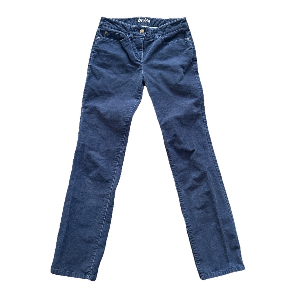 Boden Women's Dark Blue Straight-Leg Corduroy Pants